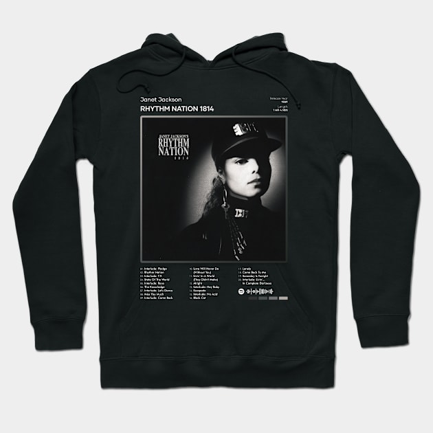 Janet Jackson - Rhythm Nation 1814 Tracklist Album Hoodie by 80sRetro